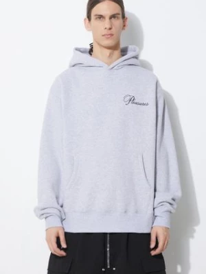 PLEASURES bluza Cafe Hoodie męska kolor szary z kapturem z aplikacją P24SP026.GREY