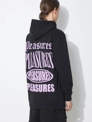 PLEASURES bluza Stack Hoodie męska kolor czarny z kapturem z nadrukiem P24SP055.BLACK