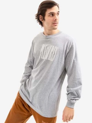 PLEASURES longsleeve Stretch Long męski kolor szary z nadrukiem P21W043-GREY P21W043-GREY