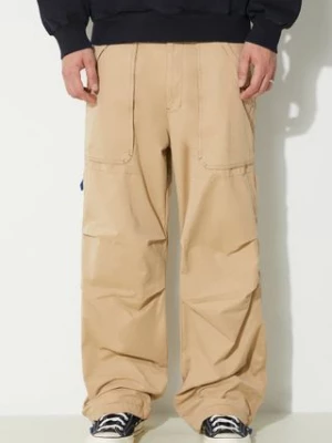 PLEASURES spodnie Public Utility Pants męskie kolor beżowy proste P24SP038.BEIGE