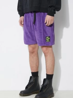 PLEASURES szorty sztruksowe Flip Corduroy Shorts kolor fioletowy P24SP020.PURPLE