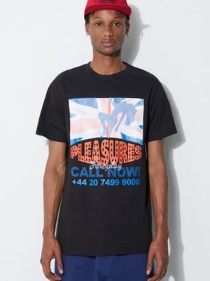 PLEASURES t-shirt bawełniany kolor czarny z nadrukiem