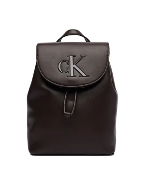 Plecak Calvin Klein Bold Ck Flap Mini Backpack LV04F3893G Brązowy ciemny