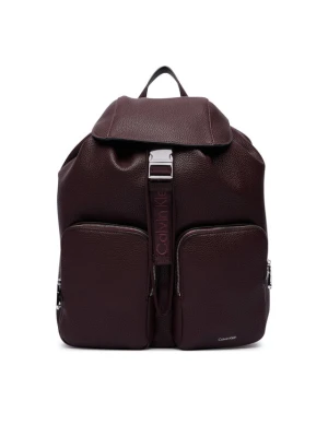 Plecak Calvin Klein Weebbing Strap Flap Backpack LV04F3645G Bordowy