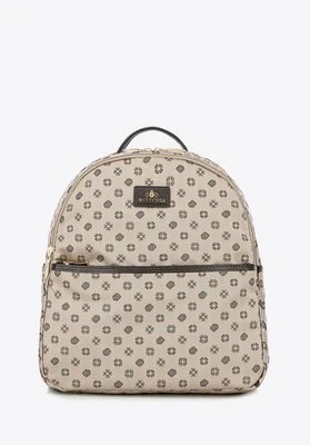 Plecak damski półokrągły elegancki w monogram beżowy Wittchen