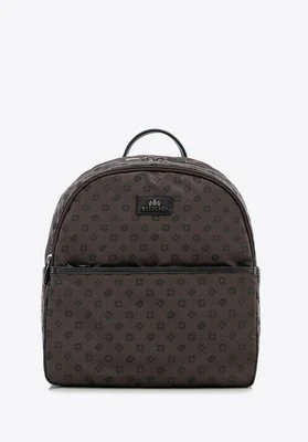 Zdjęcie produktu Plecak damski półokrągły elegancki w monogram brązowy Wittchen