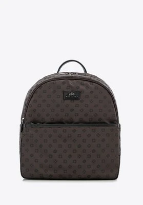 Plecak damski półokrągły elegancki w monogram brązowy Wittchen