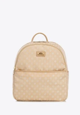 Plecak damski półokrągły elegancki w monogram kremowy Wittchen