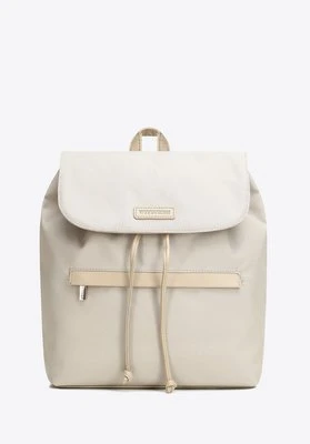 Plecak damski z klapą i troczkiem kremowy Wittchen