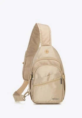 Plecak na jedno ramię z poliestru beżowy Wittchen