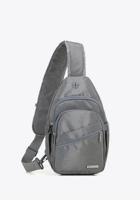 Plecak na jedno ramię z poliestru szary Wittchen