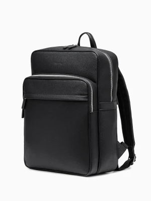 Plecak na laptopa 17" ze skóry ekologicznej czarny Puccini