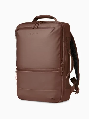 Plecak podróżny z kieszenią RFID brązowy Puccini