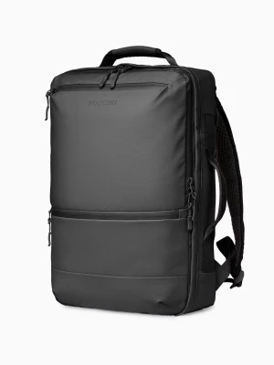 Plecak podróżny z kieszenią RFID czarny Puccini