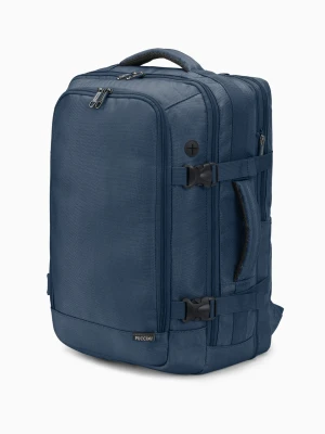 Plecak podróżny z poszerzeniem i kieszenią na laptopa 16" granatowy Puccini