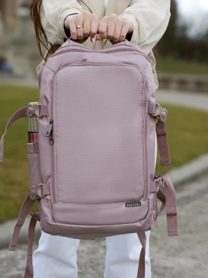 Plecak podróżny z poszerzeniem i kieszenią na laptopa 16" różowy Puccini