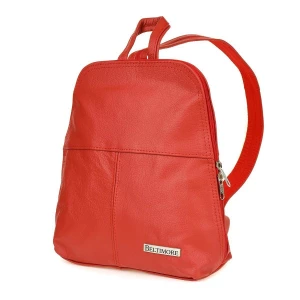 Plecak skórzany czerwona torebka elegancka poręczna Beltimore czerwony Merg
