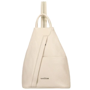 Beżowy trojkatny plecak miejski z suwakiem 80083-54 Wojas