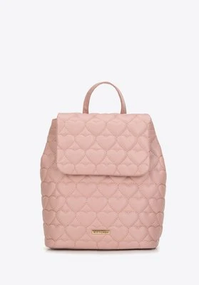 Plecak z ekoskóry pikowany w serca różowy Wittchen