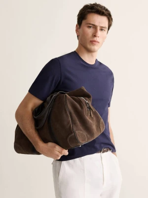 Plecak z wykończeniami z imitacji skóry brązowy - Mężczyzna - Rozmiar uniwersalny - MANGO MAN