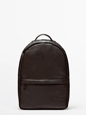 Plecak Ze Skóry Nappa - Brązowy - Massimo Dutti - Male