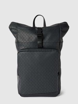 Plecak ze wzorem z logo na całej powierzchni model ‘RUBBERIZED’ CK Calvin Klein