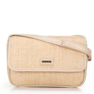 Pleciona crossbody z klapą mała beżowa Wittchen