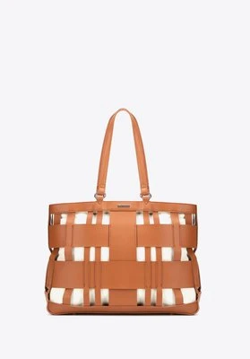 Pleciona shopperka z imitacji skóry brązowa Wittchen