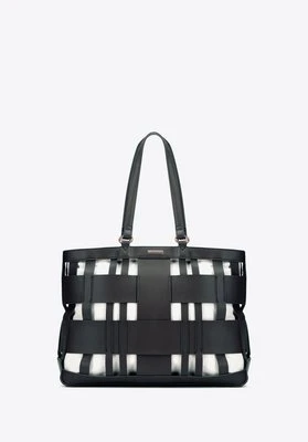 Pleciona shopperka z imitacji skóry czarna Wittchen