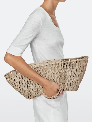 Pleciona Torba Shopper Ze Skóry Nappa - Biały - Massimo Dutti - Female
