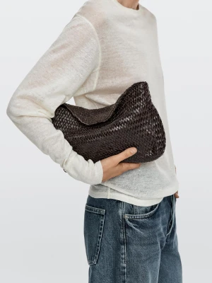Pleciona Torba Ze Skóry Nappa - Brązowy - Massimo Dutti - Female
