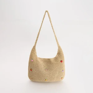 Pleciona torebka na ramię beżowa House