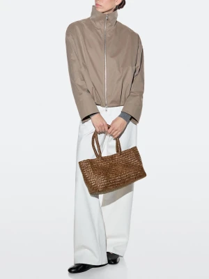 Pleciona Torebka Tote Ze Skóry Nappa - Skórzany - - Massimo Dutti - Kobieta
