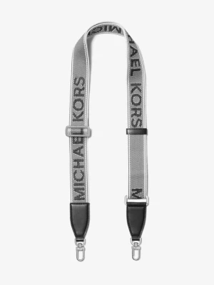 Pleciony pasek do torby z logo Michael Kors CZARNY (Czarny)