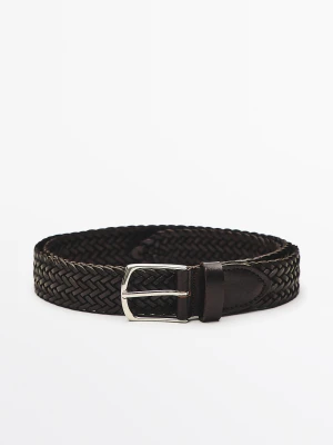Pleciony Pasek Ze Skóry Nappa - Brązowy - Massimo Dutti - Male