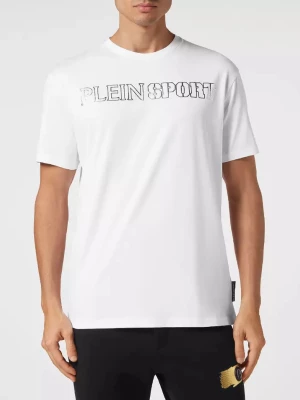 Plein Sport Biały t-shirt z grafiką Tiger