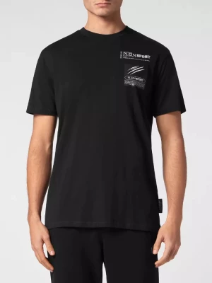 Plein Sport Czarny t-shirt z naszywkami