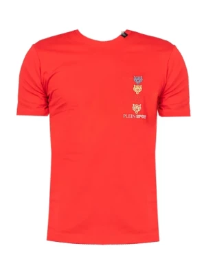 Plein Sport, Haftowany T-shirt Framelon Red, male,