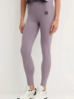 PLEIN SPORT legginsy damskie kolor fioletowy gładkie SAEC WJT2038 STE003N