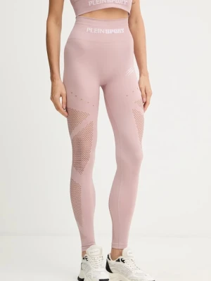 PLEIN SPORT legginsy damskie kolor różowy z nadrukiem FAEC WJT2110 STE003N