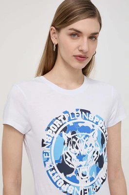PLEIN SPORT t-shirt bawełniany damski kolor niebieski