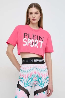 PLEIN SPORT t-shirt bawełniany damski kolor różowy