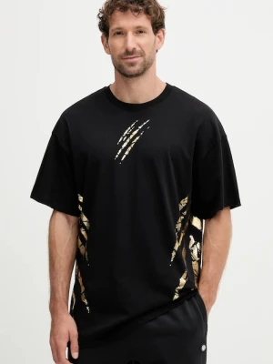 PLEIN SPORT t-shirt bawełniany męski kolor czarny wzorzysty FAEC MTK8358 STE001N