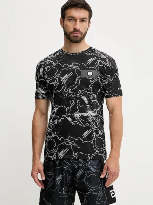 PLEIN SPORT t-shirt bawełniany męski kolor czarny wzorzysty PS25MTS06