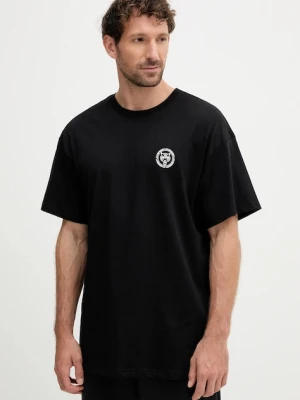 PLEIN SPORT t-shirt bawełniany męski kolor czarny z nadrukiem PAEC MTK8324 STE001N