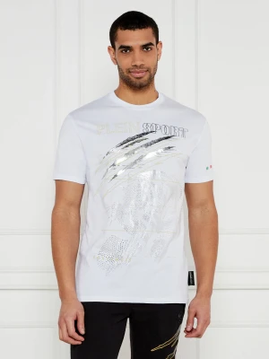 Plein Sport T-shirt Lamina | Loose fit biały