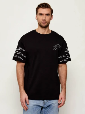 Plein Sport T-shirt Outline Scratch | Loose fit czarny