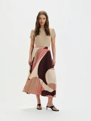Plisowana spódnica midi z printem Top Secret