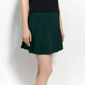Plisowana spódnica mini ciemnozielona House