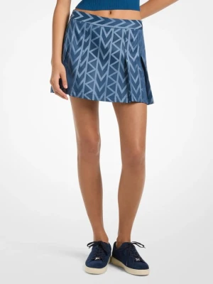 Plisowana spódnica mini z logo MK2000 Michael Kors